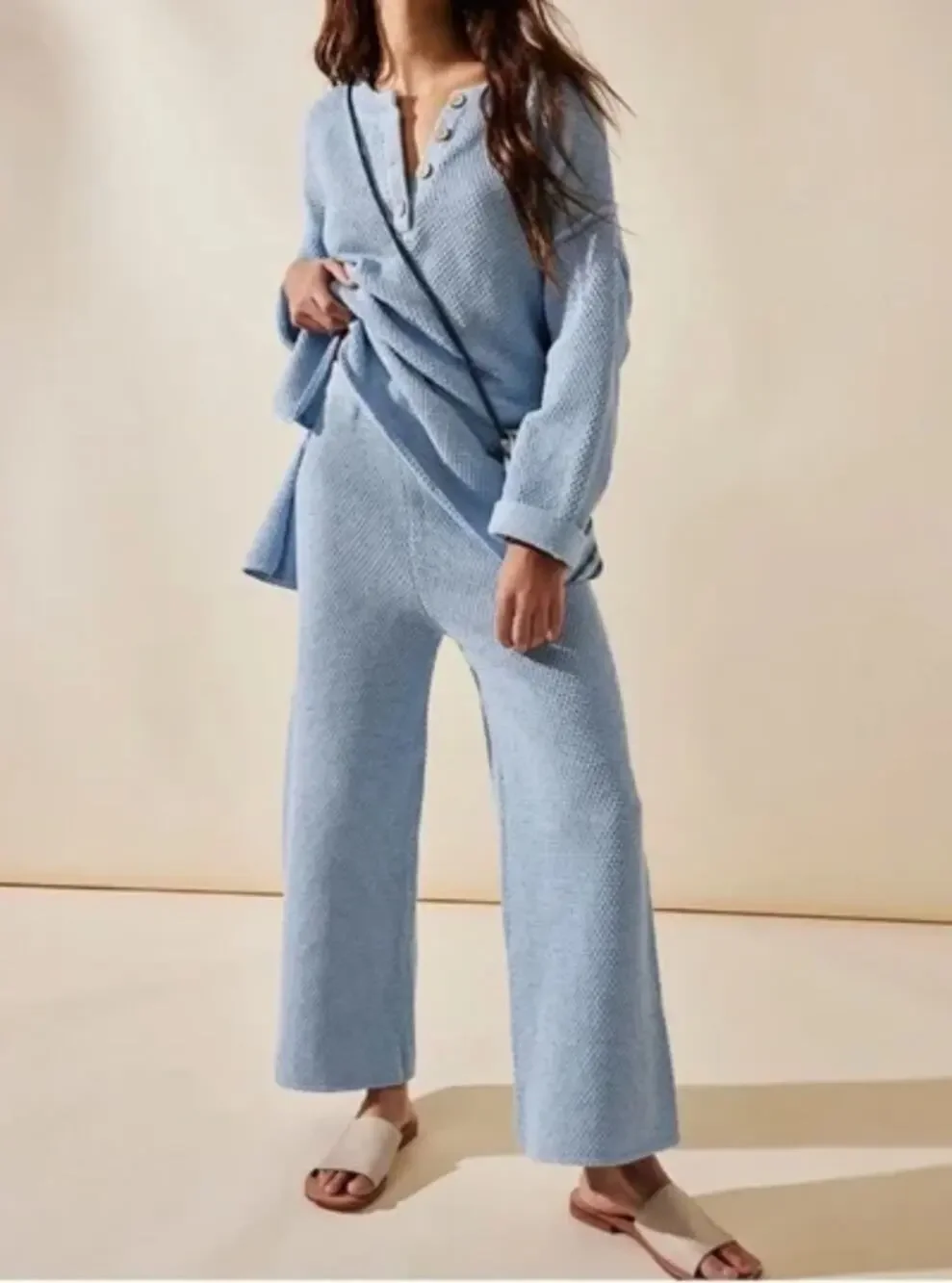 Free People XS light blue hailee sweater set